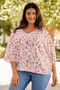 Short Casual Plus Size Dress with Dolman Sleeves