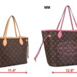 Louis Vuitton Neverfull PM and MM handbags side by side for size comparison