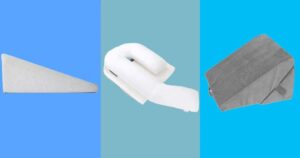 Side-by-side comparison of basic wedge and dual-layer pillows elevating a sleeper's upper body.