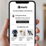 Shopify abandoned cart recovery email example showing deep-link technology and personalized product recommendations