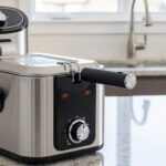Elite Gourmet EDF2100 deep fryer on kitchen counter.