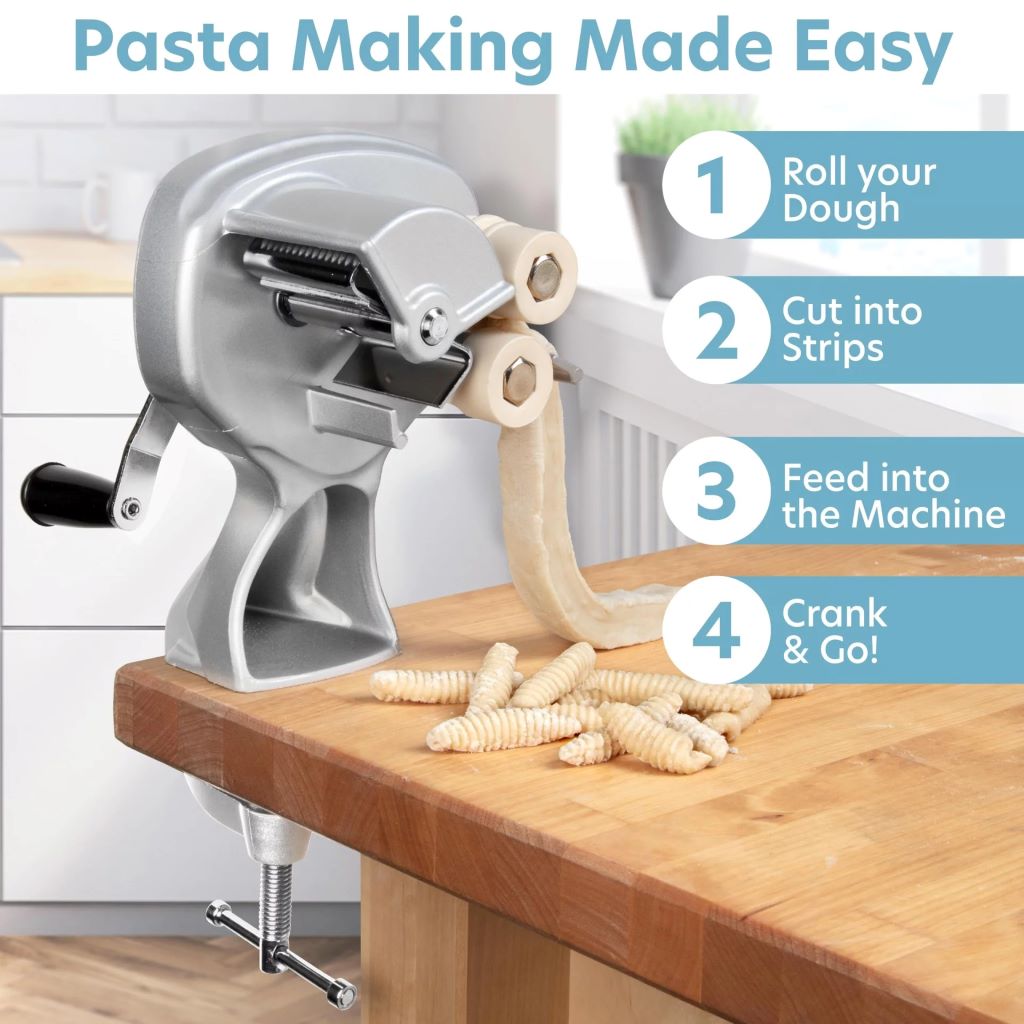 Close-up of O’Creme wooden pasta roller for precision pasta making