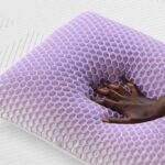 Purple Harmony pillow showing GelFlex Grid and latex core for cooling support