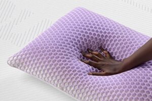 Purple Harmony pillow showing GelFlex Grid and latex core for cooling support