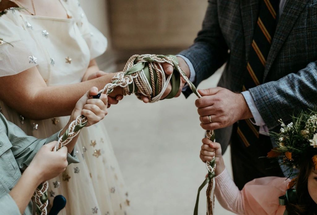 Finished handmade wedding cords ready for a personalized ceremony