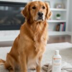 dog's healthy coat after using antibacterial and antifungal shampoo for skin care
