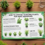 Compact floating plants covering a nano aquarium surface