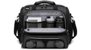 Modern gym bag with separate ventilated shoe compartment and multiple organizational pockets for athletic gear