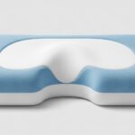 Contoured orthopedic pillow showing cervical curve support design for neck pain relief