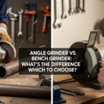 Angle grinder cutting metal sparks close-up