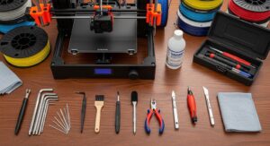 Cleaning a 3D printer nozzle using maintenance needle tool