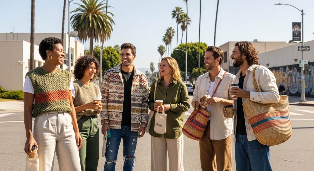 Eco-friendly woven fashion trends in Los Angeles street style