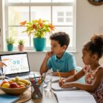 Miami family helping child with homework after school assessment