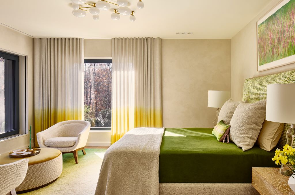 Elegant budget curtains covering large living room windows with natural light