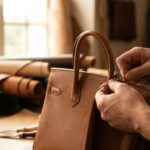 Authentic luxury handbag displayed inside a premium boutique