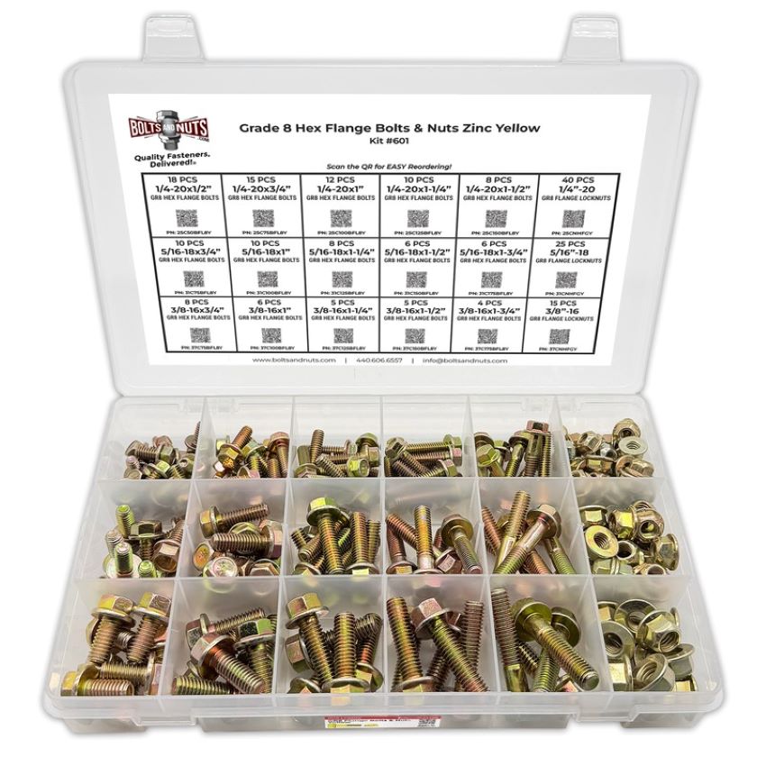 Hardware organizer with neatly sorted bolts and nuts for easy access