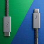 USB 4 vs Thunderbolt 5 speed comparison chart on a laptop screen