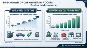 Car ownership costs for fuel and maintenance