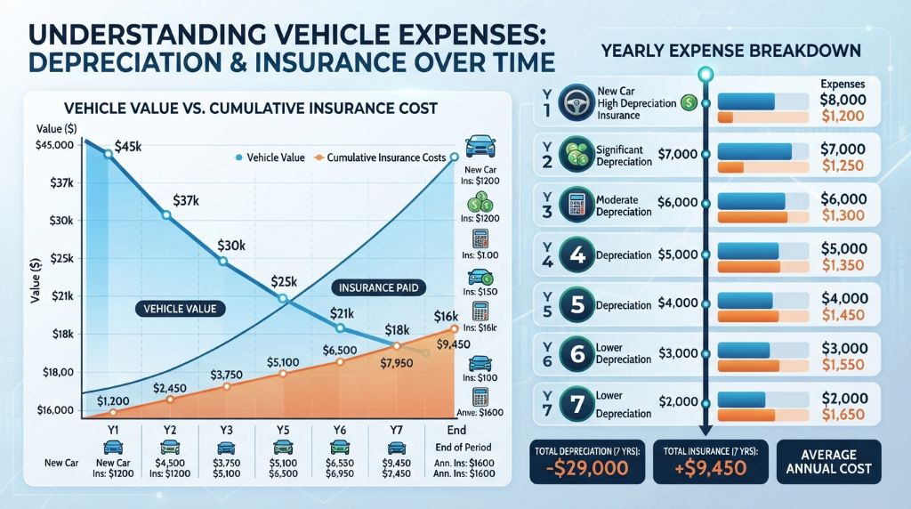 Vehicle expenses including insurance and depreciation