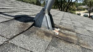 Roof bracket leaking around flashing in Austin TX